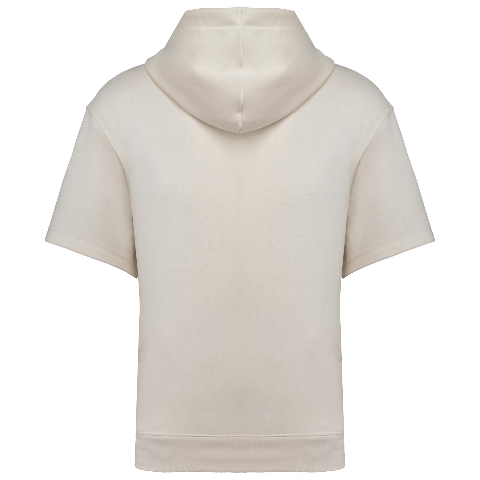 Sweatshirt eco-responsável com capuz e ombros descaídos manga curta French Terry unissexo