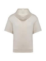 Sweatshirt eco-responsvel com capuz e ombros descados manga curta French Terry unissexo