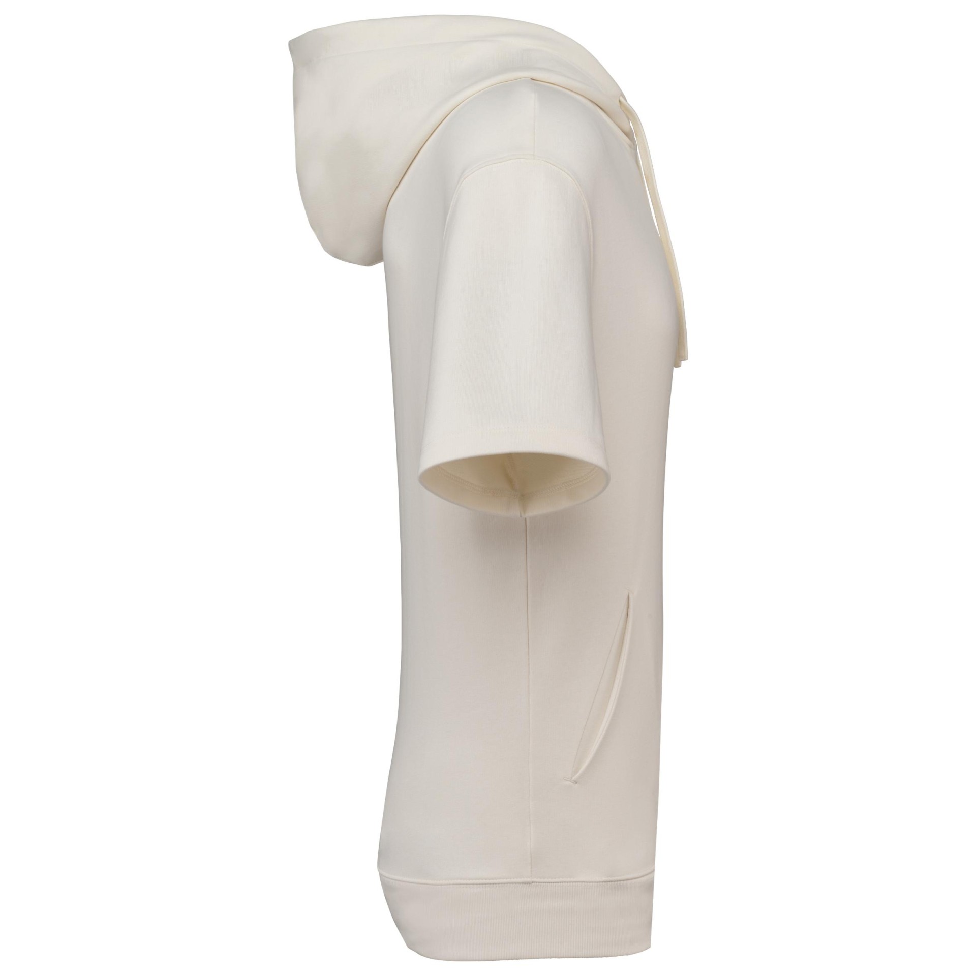 Sweatshirt eco-responsável com capuz e ombros descaídos manga curta French Terry unissexo