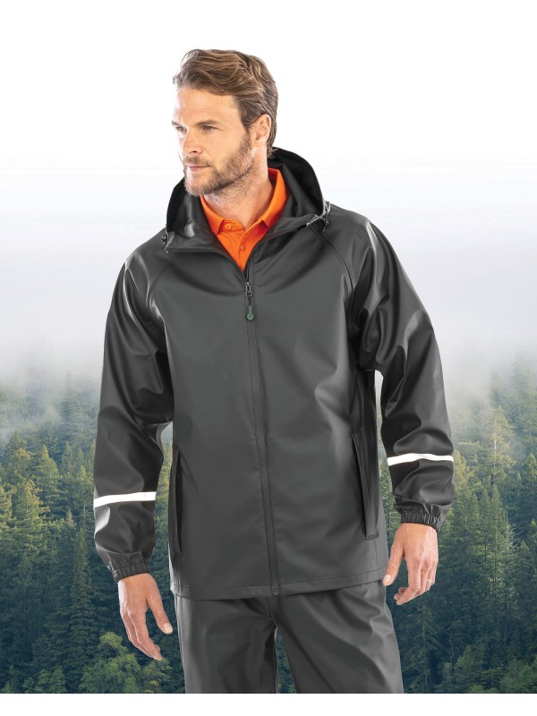 Casaco impermevel Prism PU com faixas refletoras