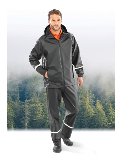 Casaco impermevel Prism PU com faixas refletoras