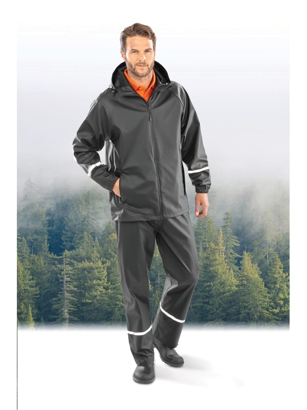 Casaco impermevel Prism PU com faixas refletoras