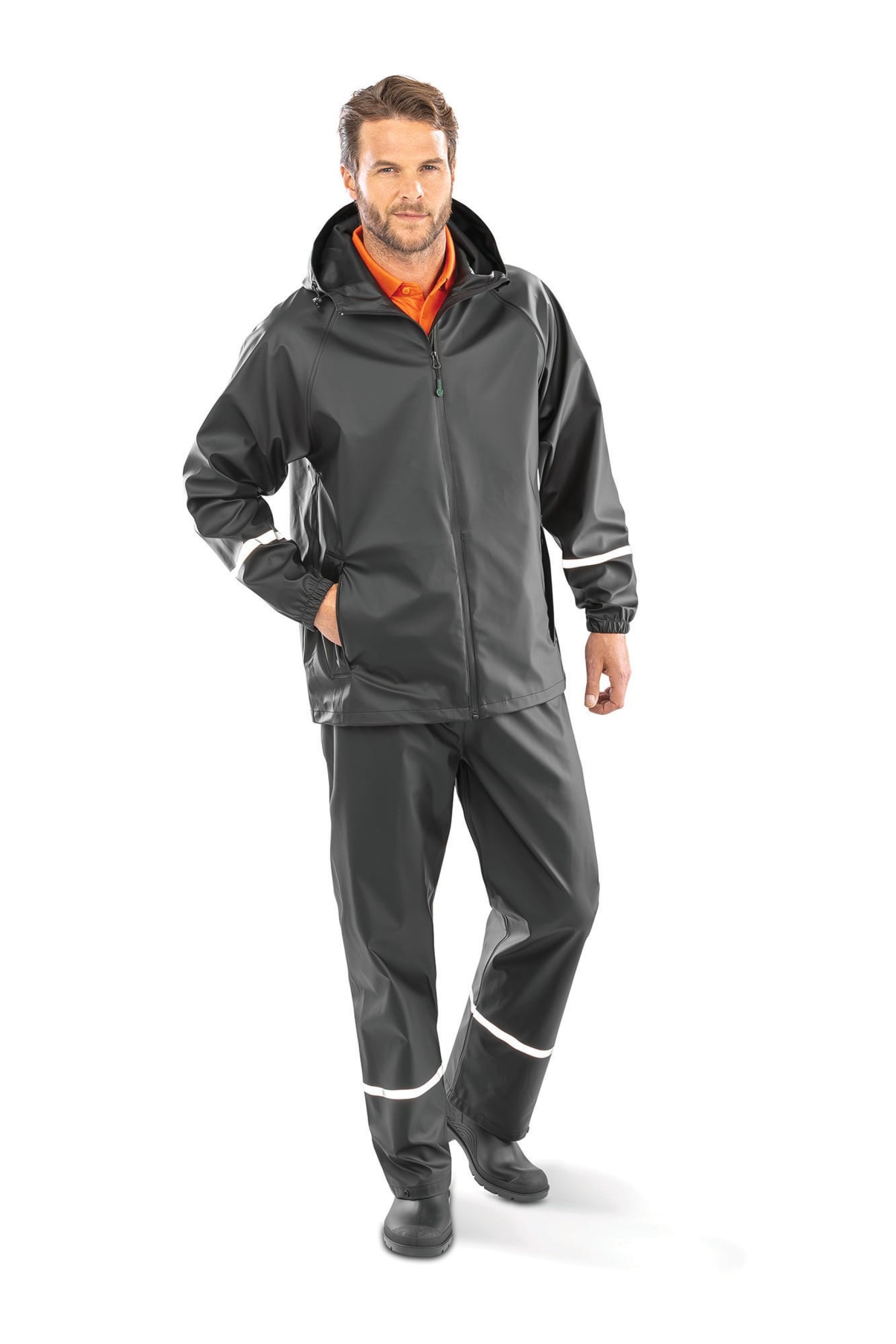 Casaco impermeável Prism PU com faixas refletoras