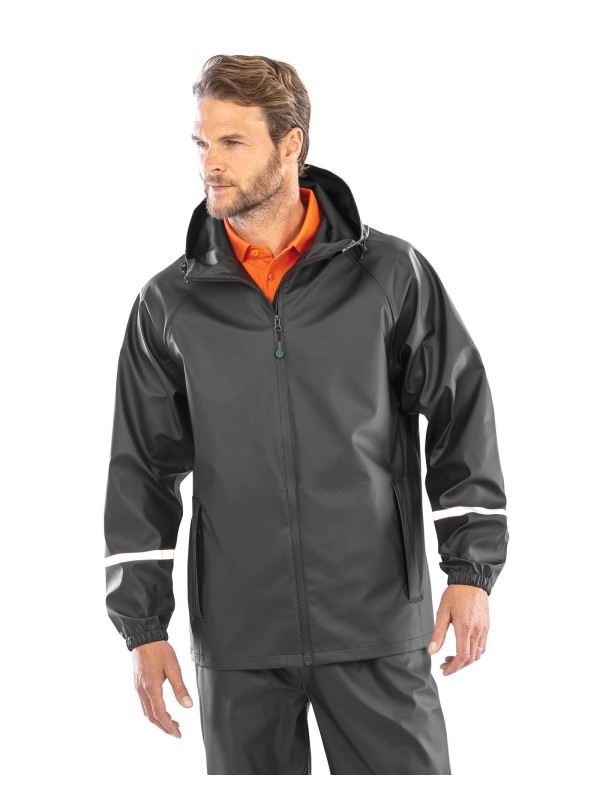 Casaco impermevel Prism PU com faixas refletoras