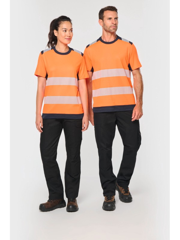 T-shirt de seguran�a em material reciclado manga curta unissexo