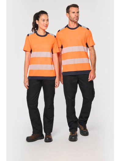 T-shirt de seguran�a em material reciclado manga curta unissexo