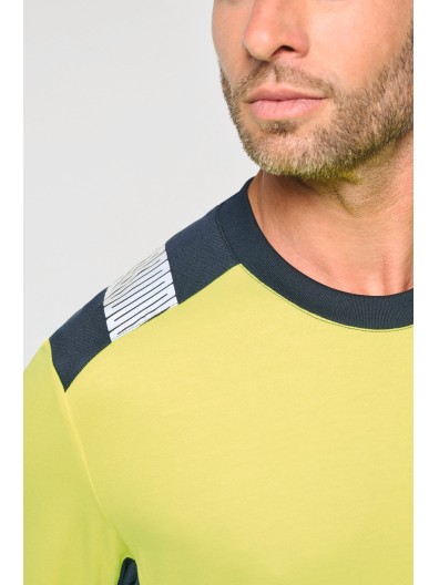 T-shirt de seguran�a em material reciclado decote redondo manga comprida unissexo