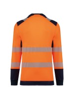 T-shirt de seguran�a em material reciclado decote redondo manga comprida unissexo