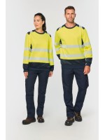 Sweatshirt de seguran�a em material reciclado decote redondo unissexo