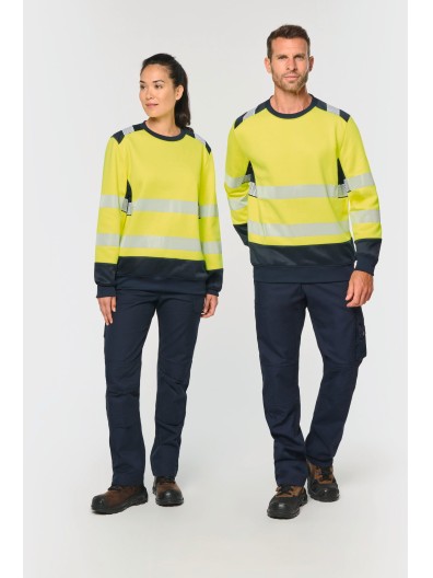 Sweatshirt de seguran�a em material reciclado decote redondo unissexo