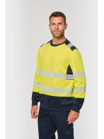 Sweatshirt de seguran�a em material reciclado decote redondo unissexo