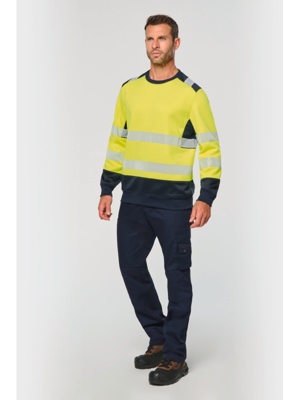 Sweatshirt de seguran�a em material reciclado decote redondo unissexo