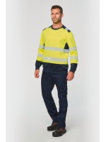 Sweatshirt de seguran�a em material reciclado decote redondo unissexo