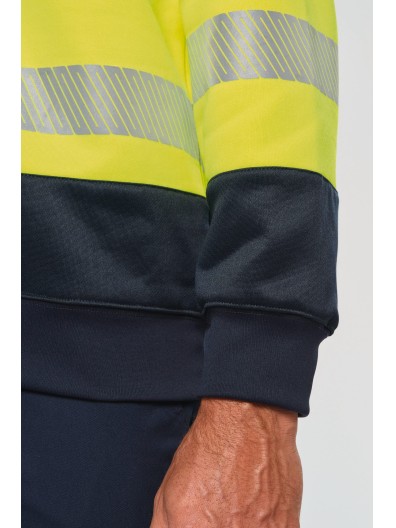 Sweatshirt de seguran�a em material reciclado decote redondo unissexo