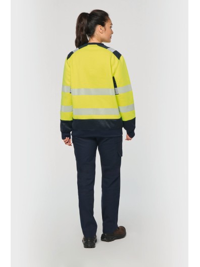 Sweatshirt de seguran�a em material reciclado decote redondo unissexo
