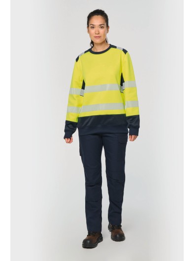 Sweatshirt de seguran�a em material reciclado decote redondo unissexo
