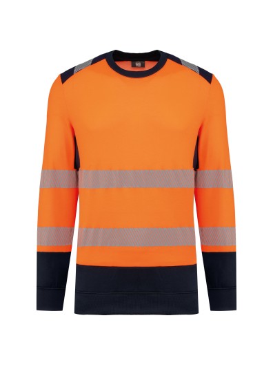 Sweatshirt de seguran�a em material reciclado decote redondo unissexo