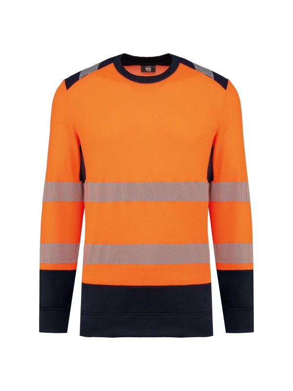Sweatshirt de seguran�a em material reciclado decote redondo unissexo