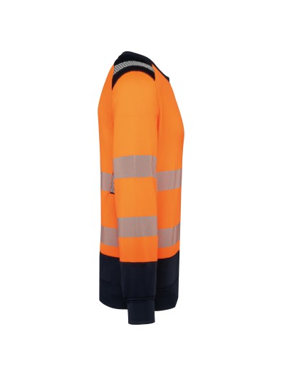 Sweatshirt de seguran�a em material reciclado decote redondo unissexo