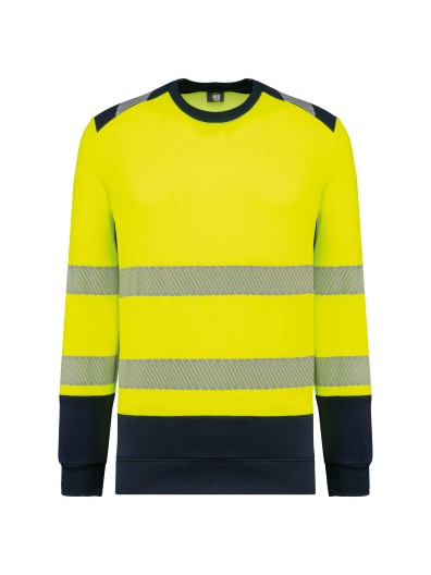 Sweatshirt de segurança em material reciclado decote redondo unissexo Sweatshirt de segurança em material reciclado decote redondo unissexo