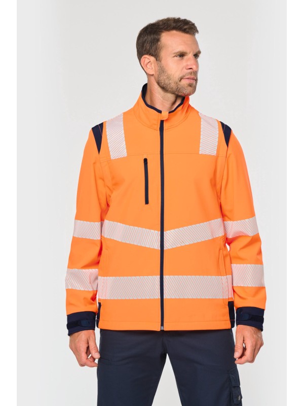 Casaco softshell de seguran�a em material reciclado com mangas amov�veis unissexo
