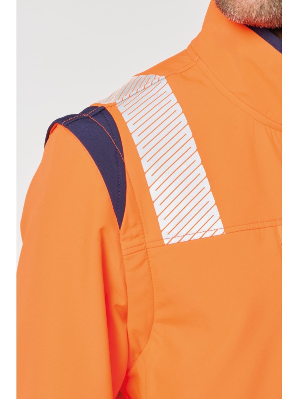 Casaco softshell de seguran�a em material reciclado com mangas amov�veis unissexo