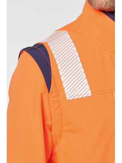 Casaco softshell de seguran�a em material reciclado com mangas amov�veis unissexo