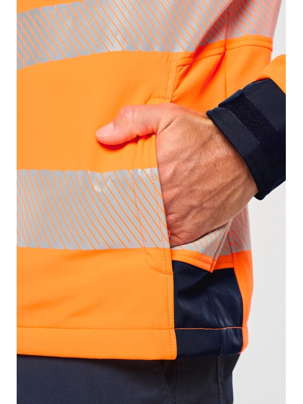 Casaco softshell de seguran�a em material reciclado com mangas amov�veis unissexo
