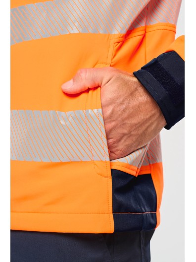 Casaco softshell de seguran�a em material reciclado com mangas amov�veis unissexo