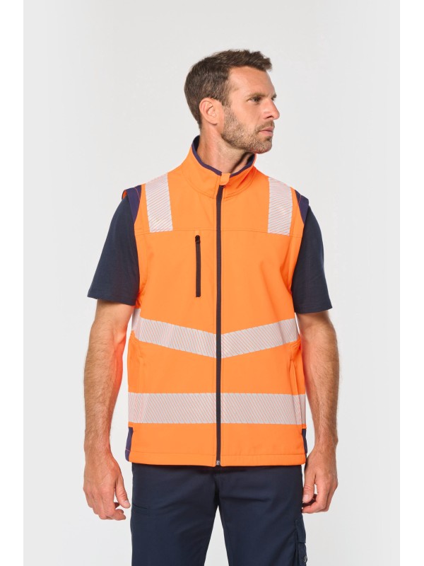 Casaco softshell de seguran�a em material reciclado com mangas amov�veis unissexo