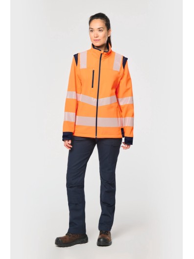 Casaco softshell de seguran�a em material reciclado com mangas amov�veis unissexo