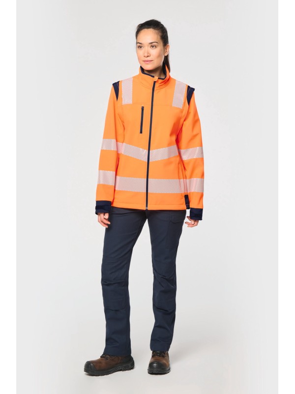 Casaco softshell de seguran�a em material reciclado com mangas amov�veis unissexo