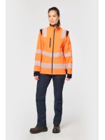 Casaco softshell de seguran�a em material reciclado com mangas amov�veis unissexo