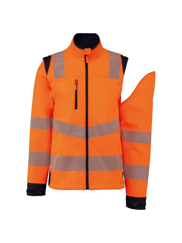 Casaco softshell de seguran�a em material reciclado com mangas amov�veis unissexo