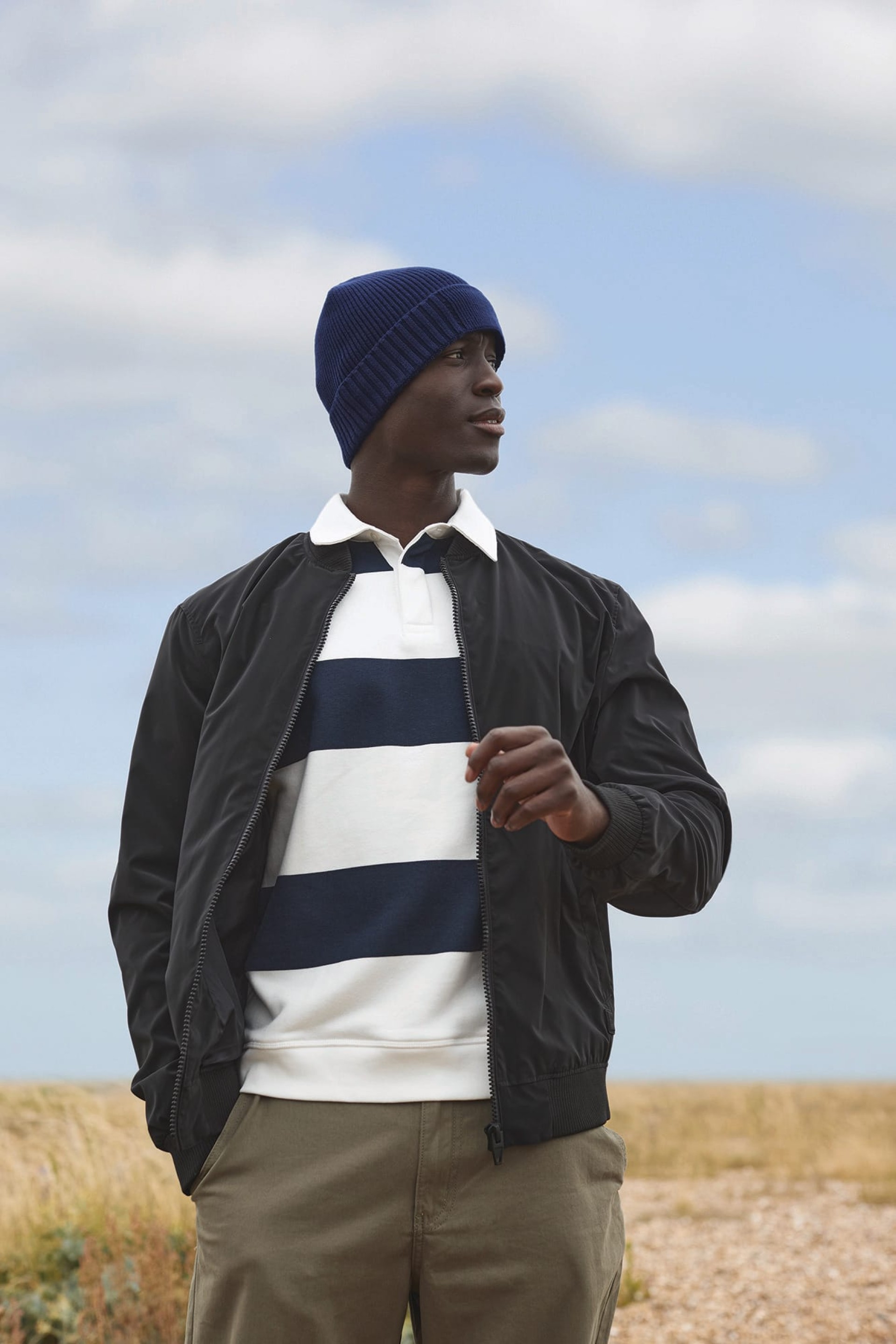 Gorro de algodão biológico com patch técnico