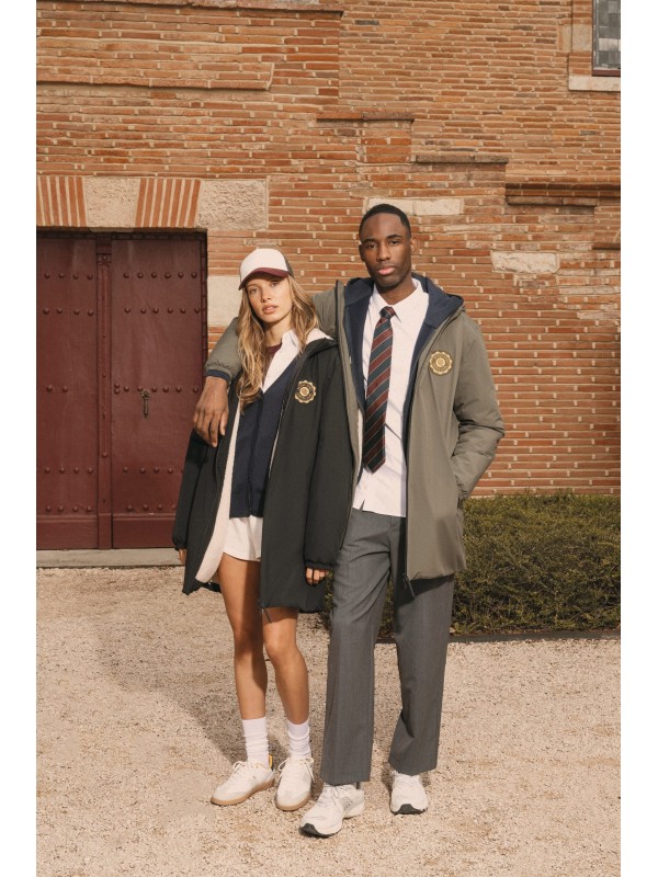 Casaco eco-responsvel impermevel com forro em sherpa unissexo