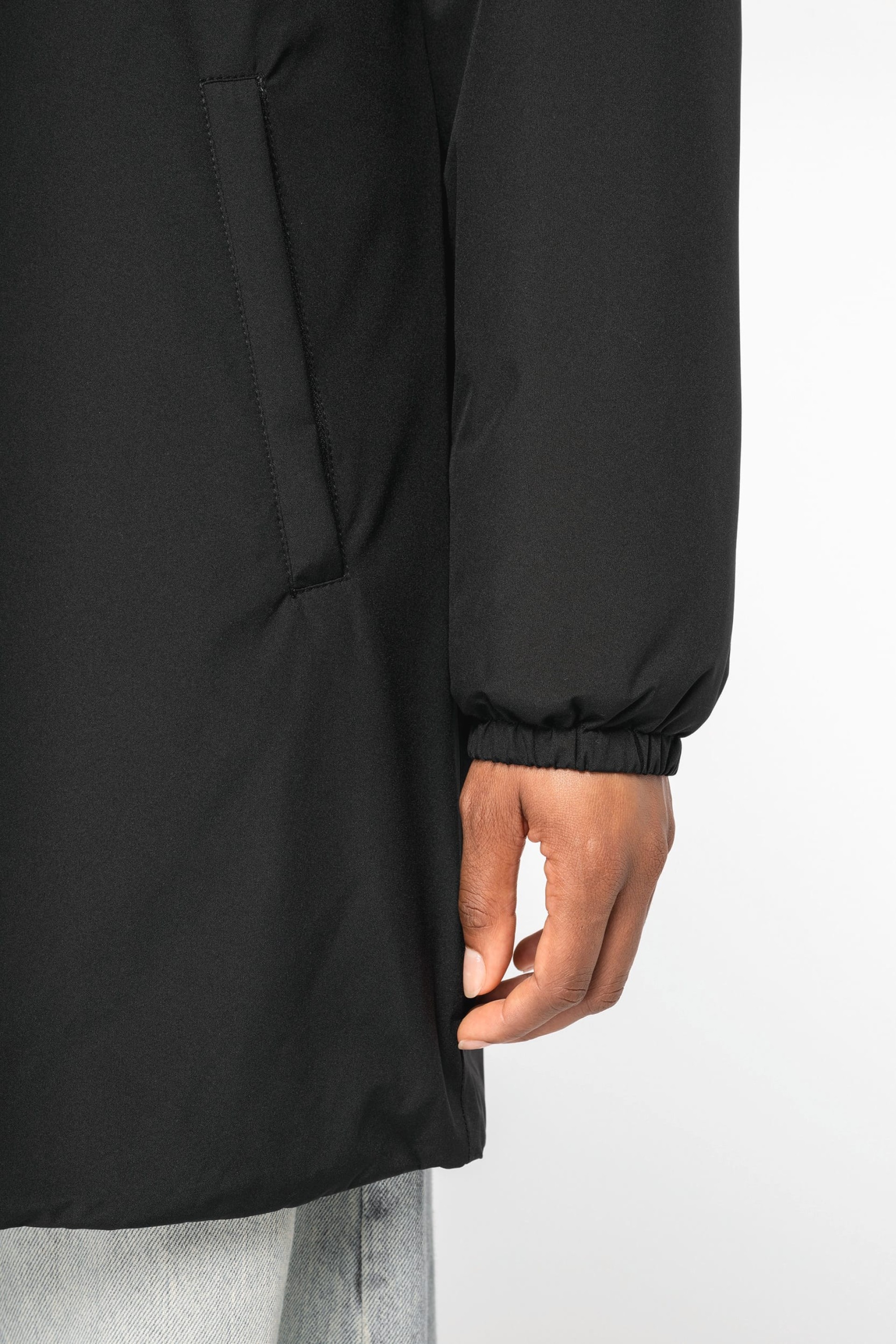 Casaco eco-responsável impermeável com forro em sherpa unissexo