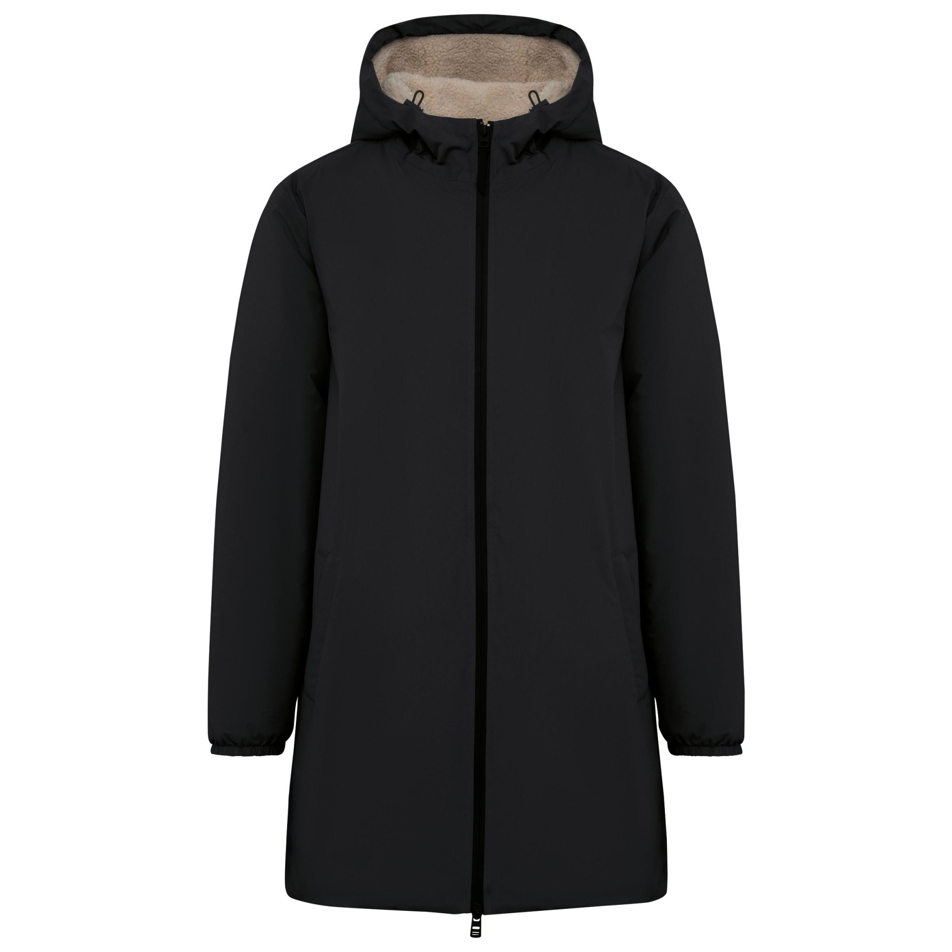 Casaco eco-responsável impermeável com forro em sherpa unissexo