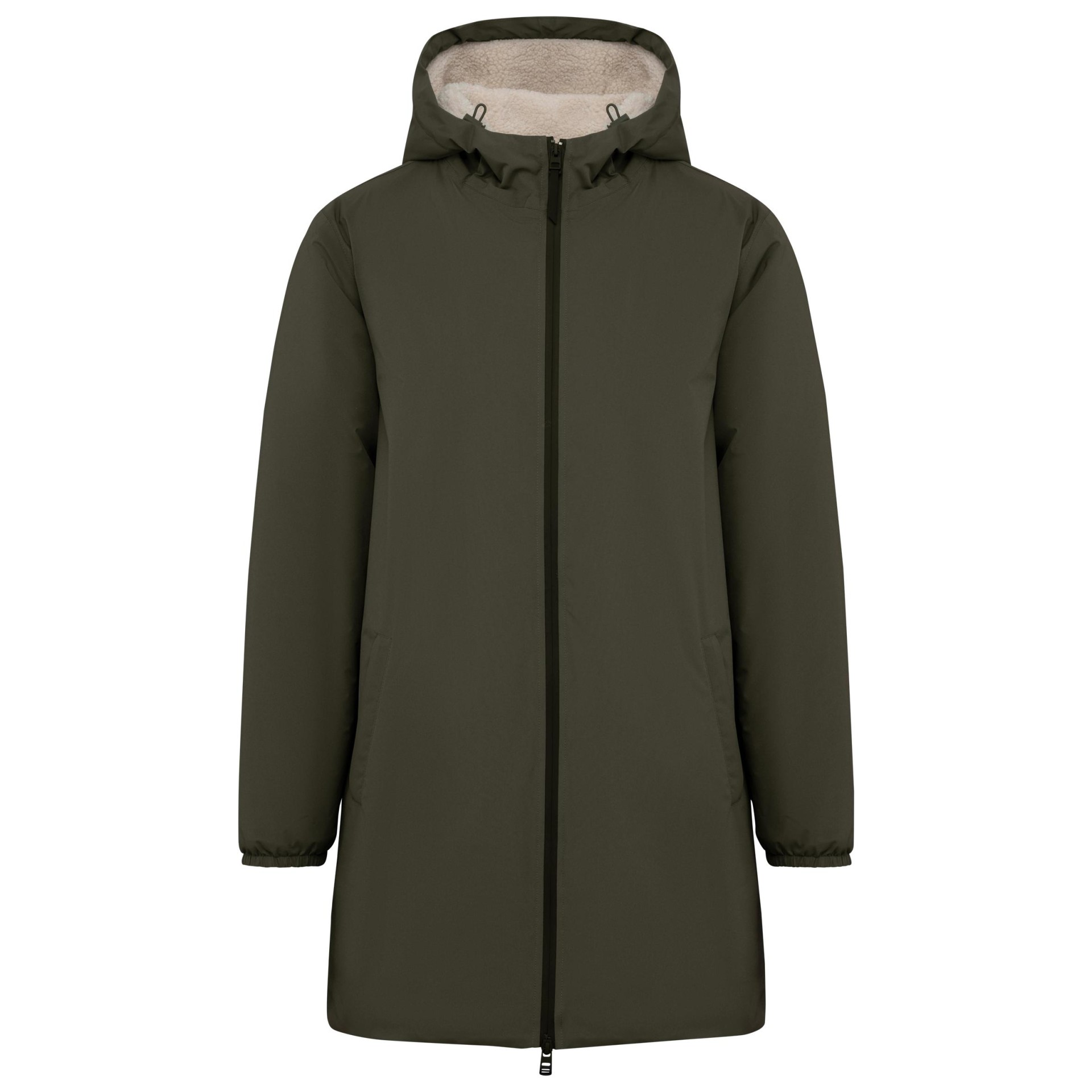 Casaco eco-responsável impermeável com forro em sherpa unissexo