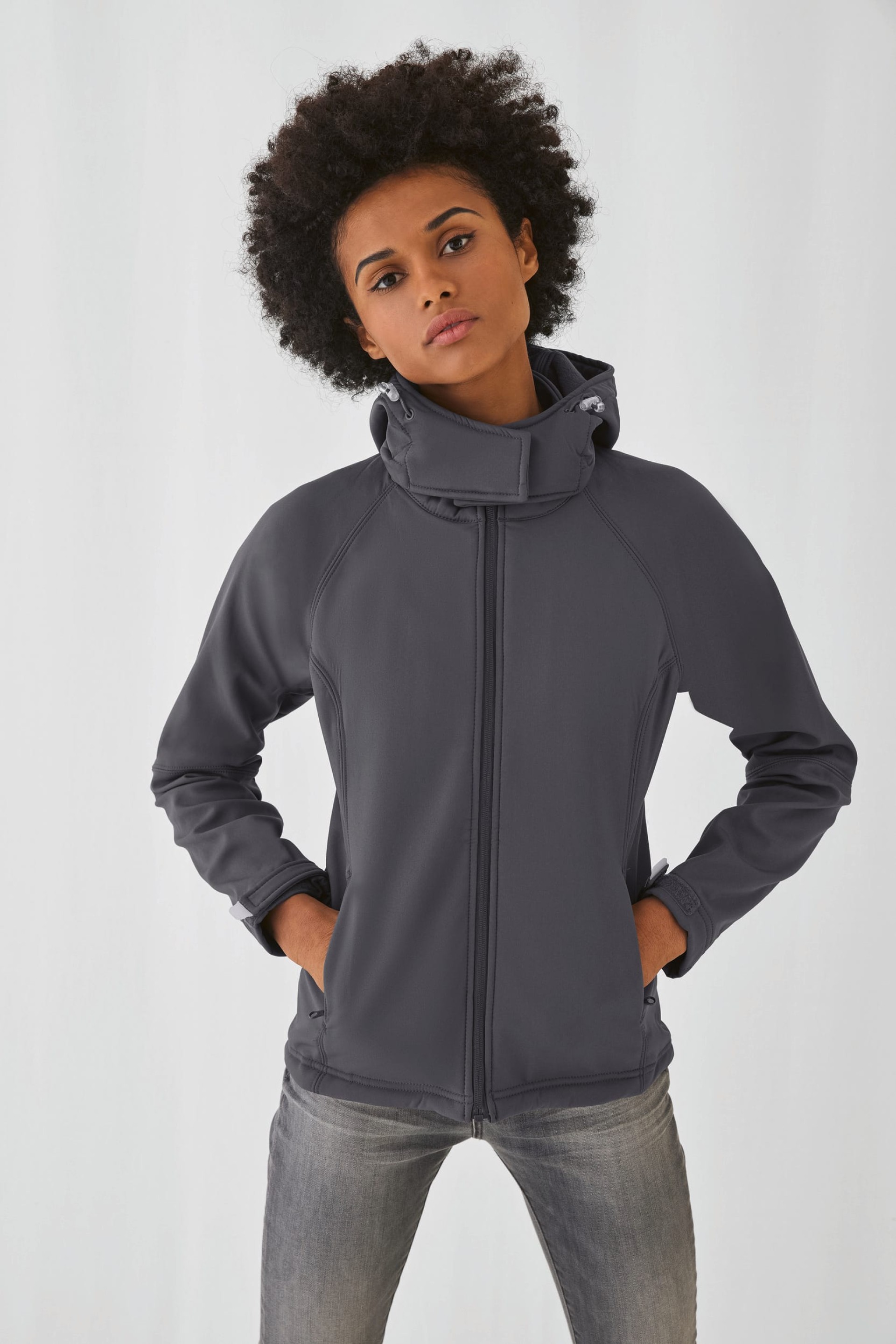 Casaco softshell de senhora com capuz - CGJW937