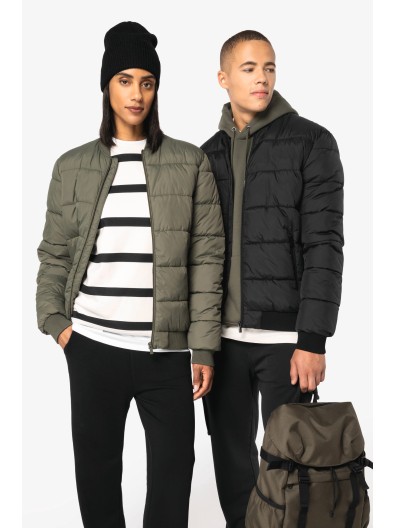 Blus�o acolchoado eco-respons�vel com gola Teddy unissexo