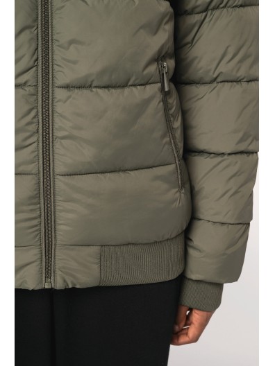 Blus�o acolchoado eco-respons�vel com gola Teddy unissexo
