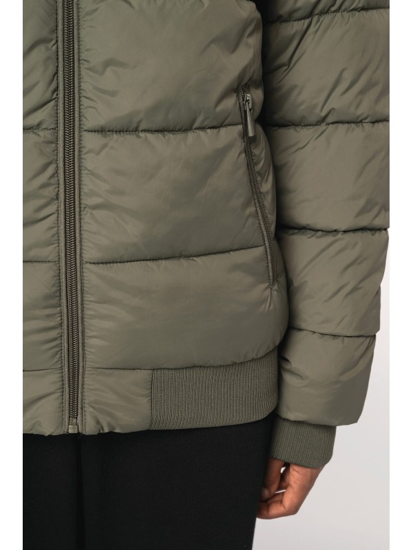 Blus�o acolchoado eco-respons�vel com gola Teddy unissexo