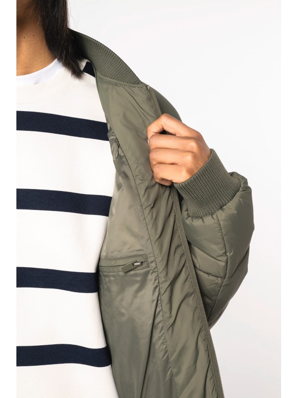 Blus�o acolchoado eco-respons�vel com gola Teddy unissexo