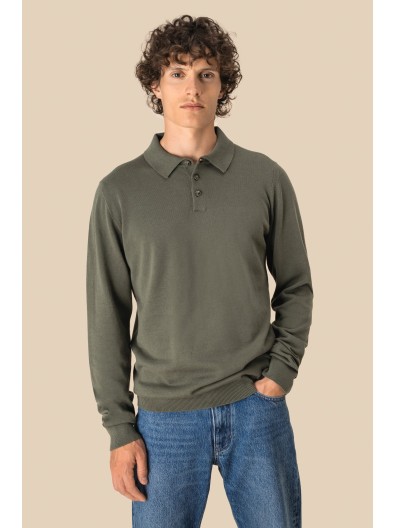 Polo eco-respons�vel manga comprida de homem