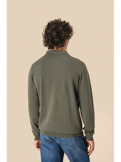 Polo eco-respons�vel manga comprida de homem