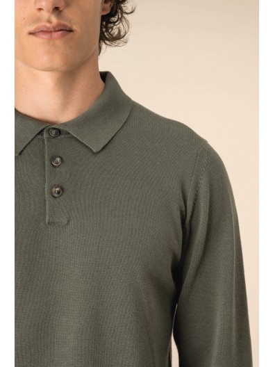Polo eco-respons�vel manga comprida de homem