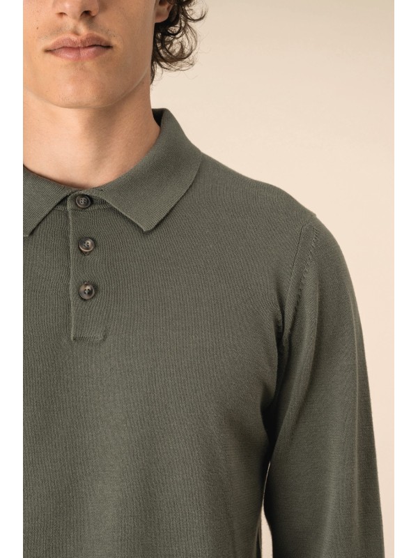 Polo eco-respons�vel manga comprida de homem