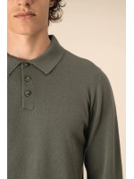 Polo eco-respons�vel manga comprida de homem