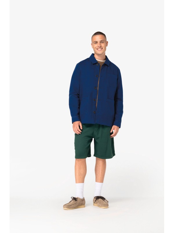 Casaco worker masculino ecol�gico com efeito lavado